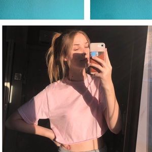 Pink crop tee